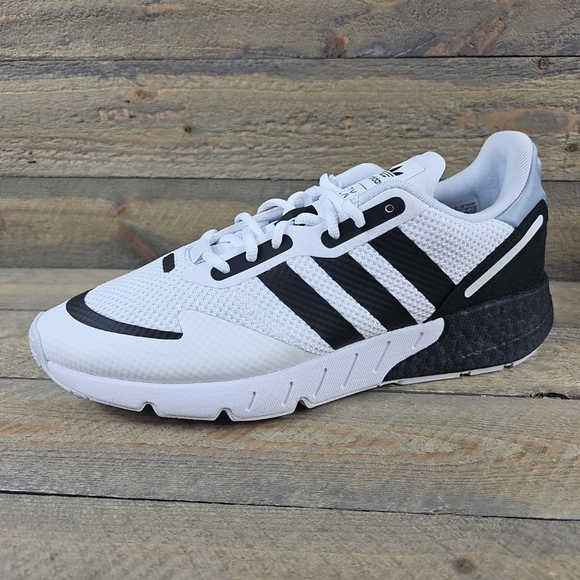 adidas Men's Originals ZX 1K Boost Shoes Sneakers White Black Silver - Picture 3 of 11